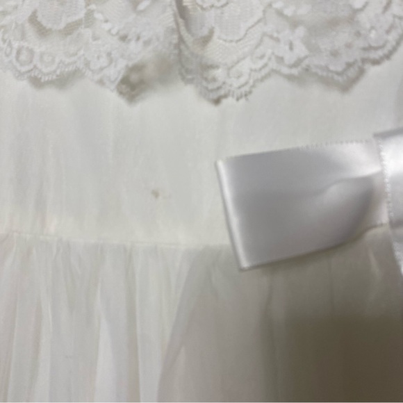 VTG. JCPENNY White Lace Chiffon Ruffled Maxi Floor Length Formal Dress Size 6x - Picture 4 of 8